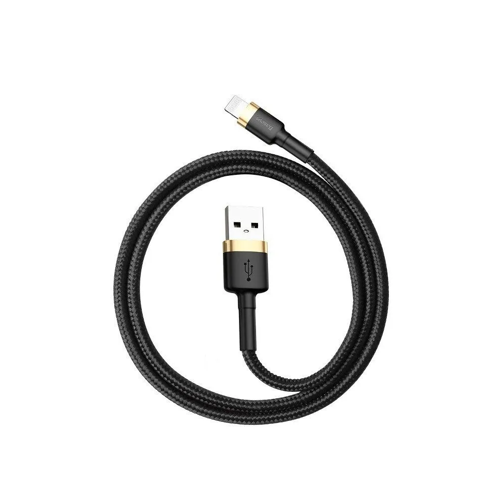 Cablu USB Lightning Baseus Cafule 2.4A 1m (auriu/negru)