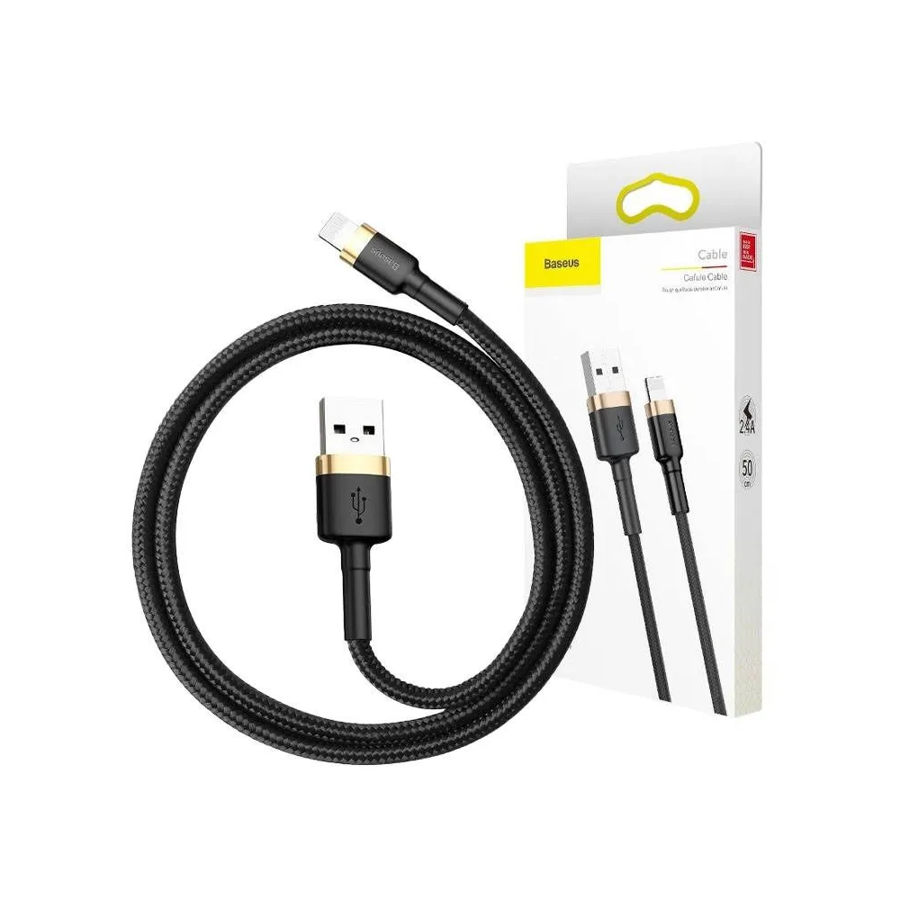 Cablu USB Lightning Baseus Cafule 2A 3m (auriu/negru)