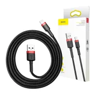 Cablu USB Lightning Baseus Cafule 2A 3m (negru/roșu)