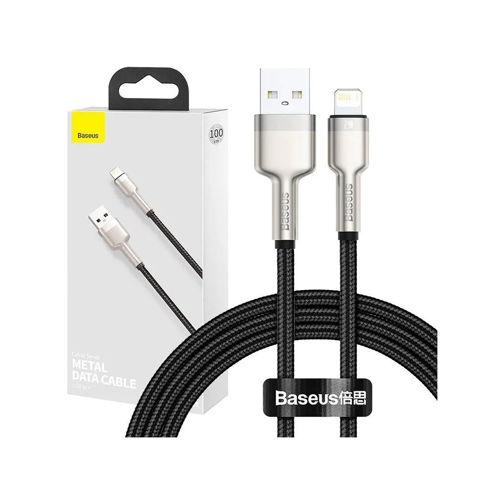 Cablu USB pentru Lightning Baseus Cafule, 2,4A, 1m (negru)