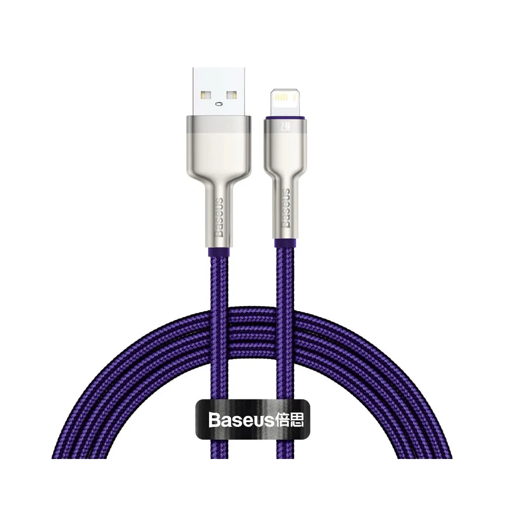 Cablu USB pentru Lightning Baseus Cafule, 2,4A, 1m (violet)