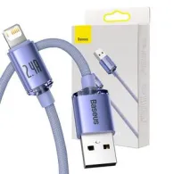 Cablu USB to Lightning Baseus Crystal, 2.4A, 1.2m (Mov)