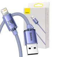Cablu USB to Lightning Baseus Crystal, 2.4A, 2m (Mov)