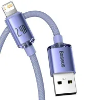 Cablu USB to Lightning Baseus Crystal, 2.4A, 2m (Mov)