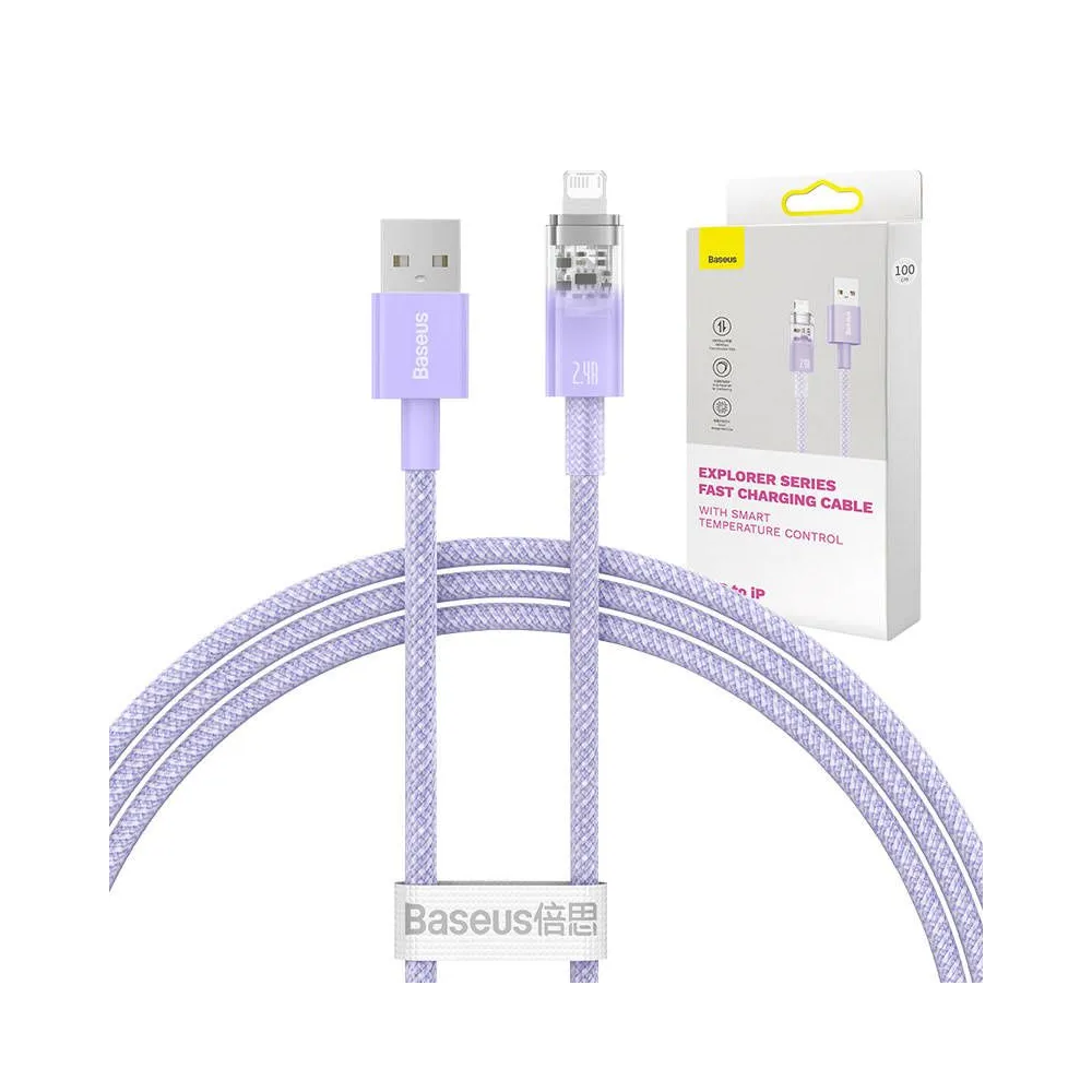 Fast Charging cable Baseus USB-A to Lightning Explorer Series 1m 2.4A (purple)