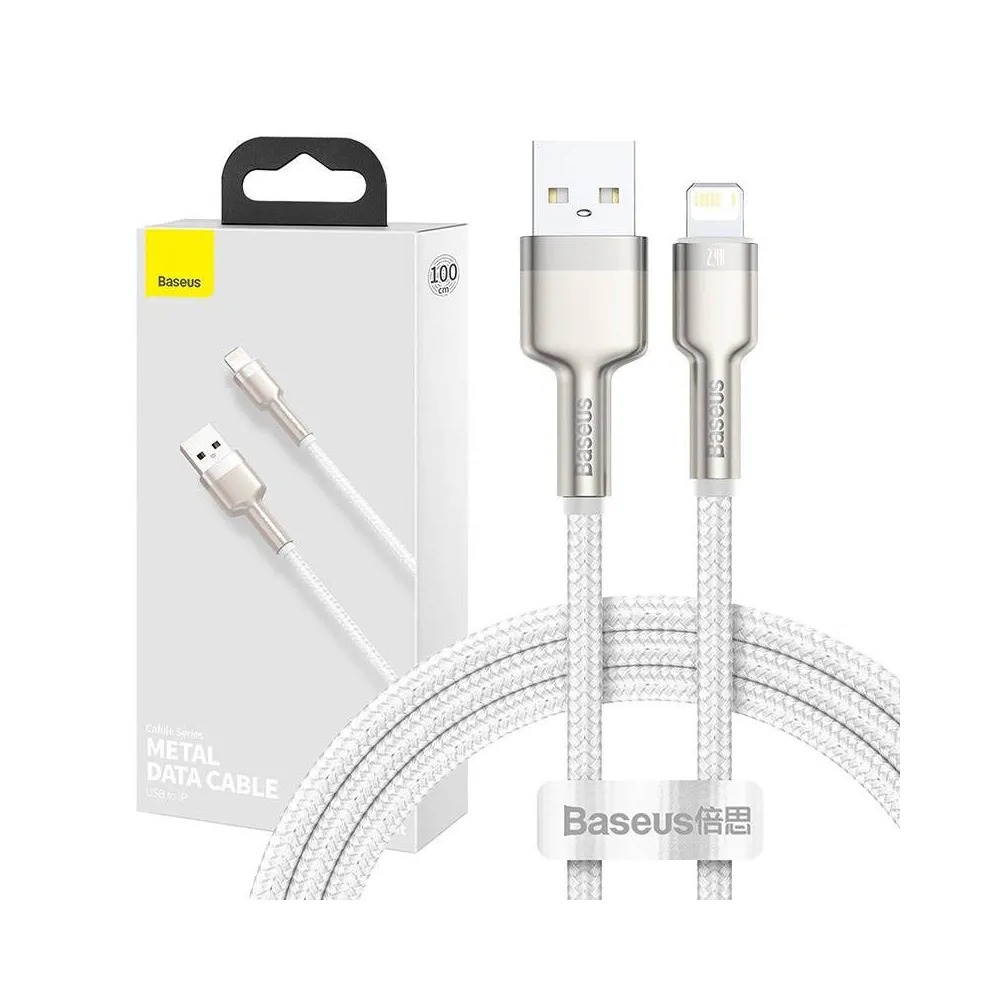 USB la Lightning cablu Baseus Cafule, 2.4A, 1m (biały)