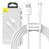 Baseus Simple Wisdom micro USB la cablu USB, 2.1A, 1.5m (alb) 2pcs.