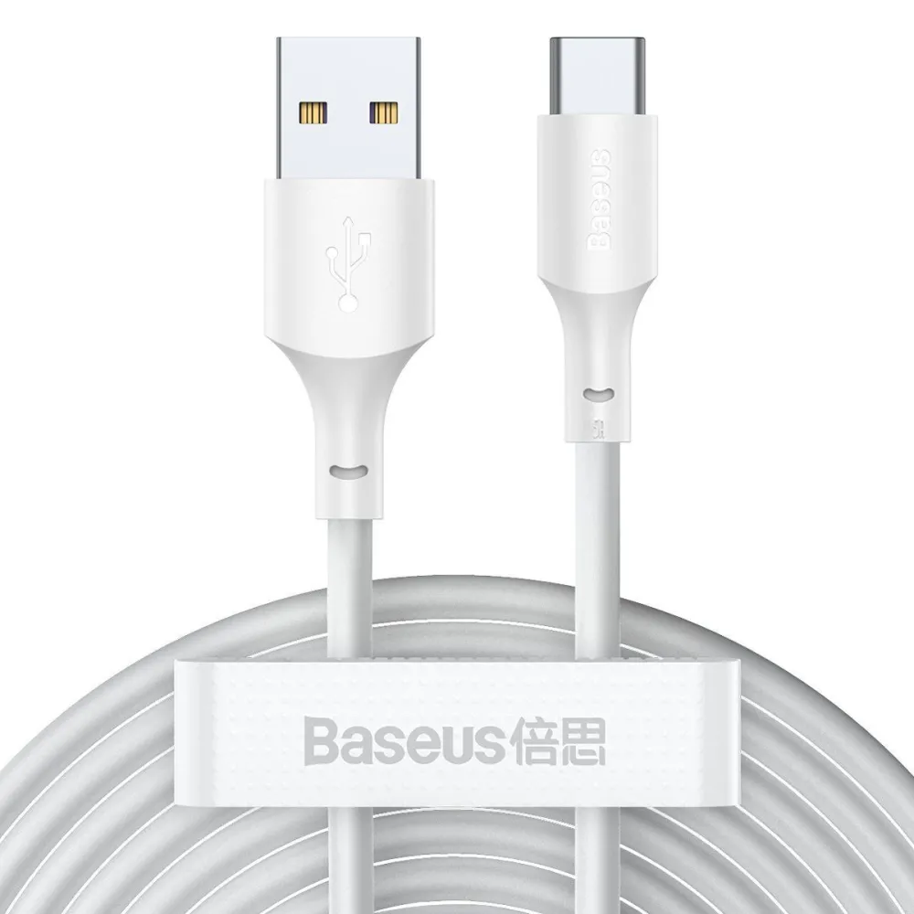 Baseus Simple Wisdom USB la USB-C cablu, 40W, 5A, 1.5m (alb) 2pcs.