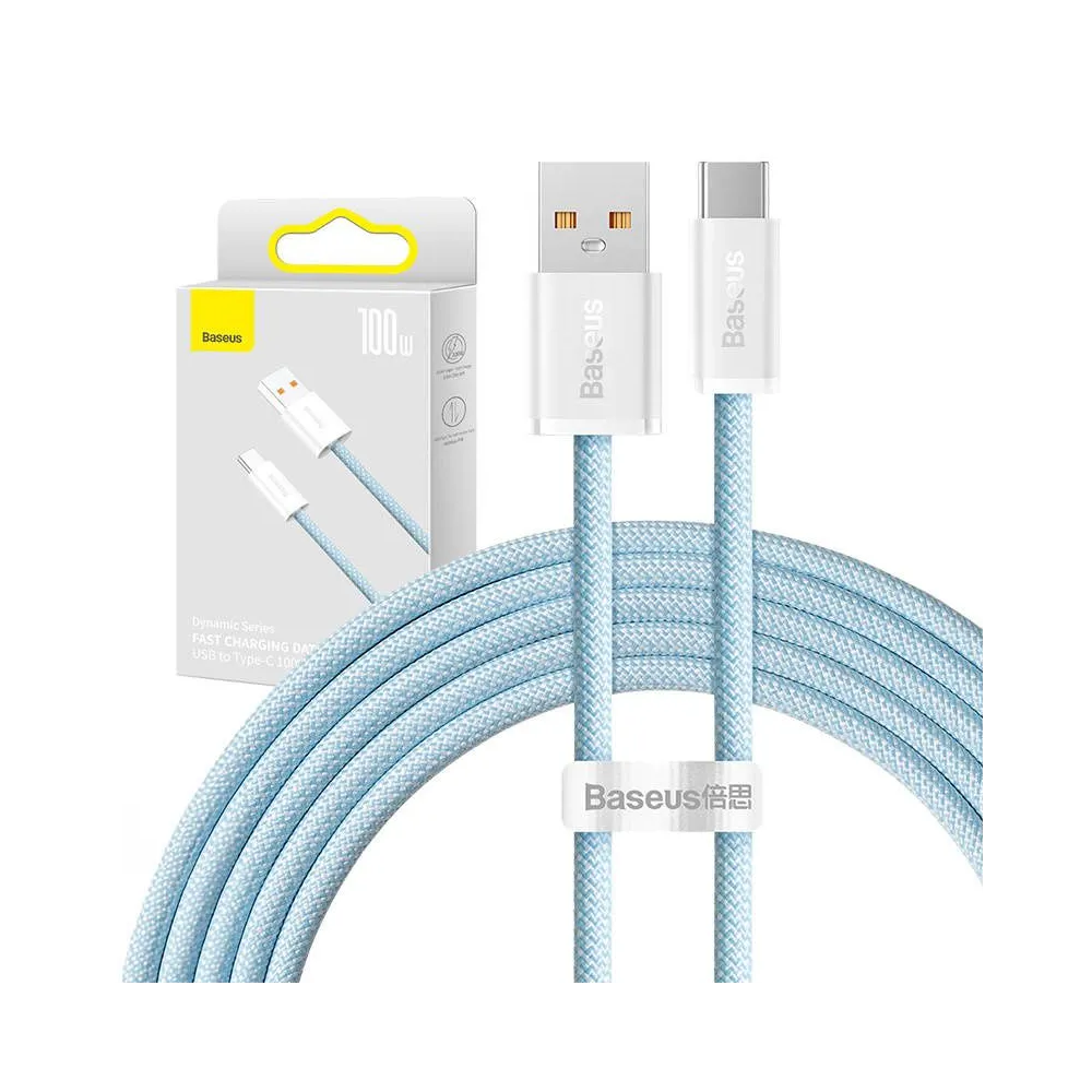 Cablu USB la USB-C Baseus Dynamic Series, 100W, 2m (albastru)