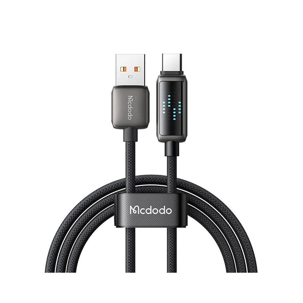 Mcdodo CA-2350 Cablu USB-A la USB-C, 6A, afișaj LED, 1,2 m