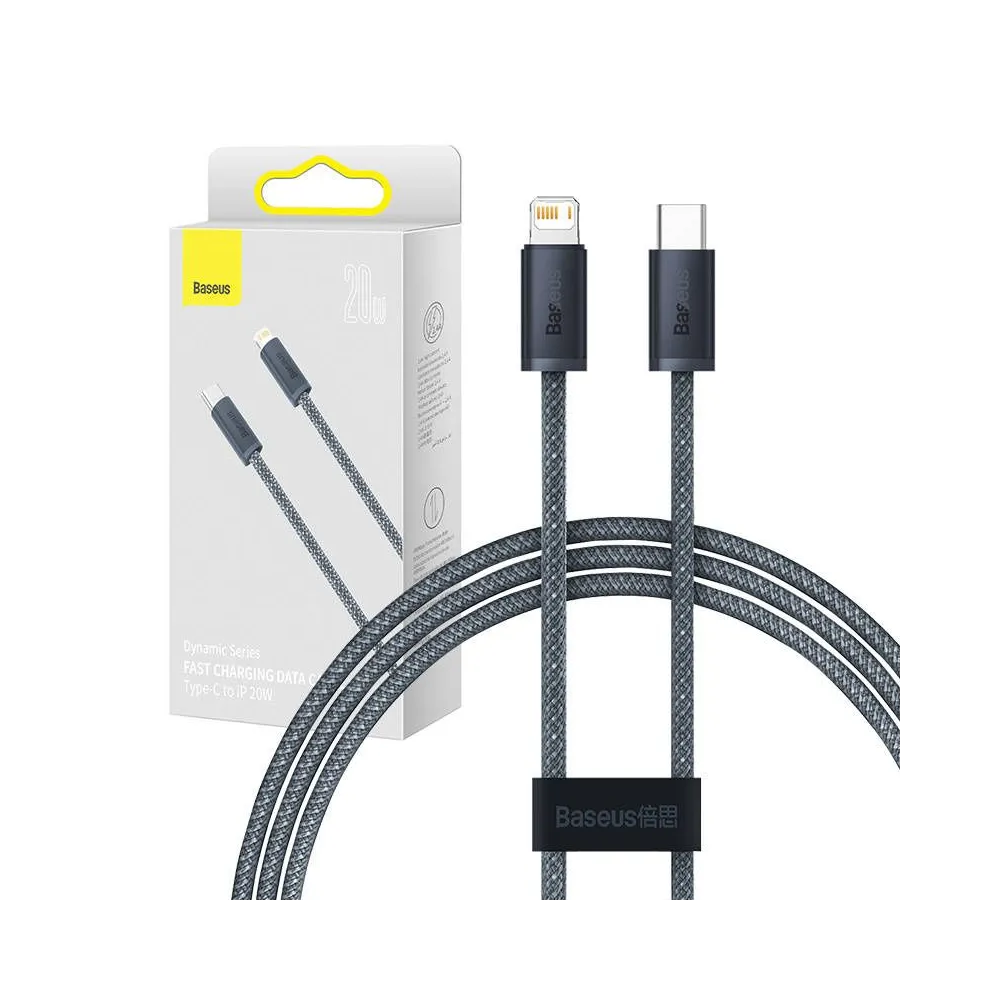 Cablu Baseus Dynamic USB to Lightning, 20W, 2m (gri)