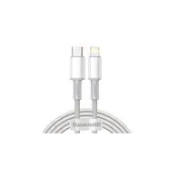 Cablu împletit de înaltă densitate de la USB-C la Lightning Baseus, 20W, PD, 2m (alb)