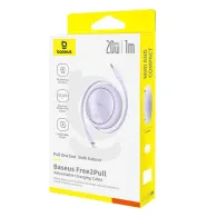 Cablu USB Baseus Free2Pull USB-C la iP 20W 1m (violet)