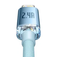 Cablu USB la iP Baseus Crystal Shine, 2.4A, 1.2m (albastru)