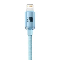 Cablu USB la iP Baseus Crystal Shine, 2.4A, 1.2m (albastru)