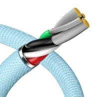 Cablu USB la iP Baseus Crystal Shine, 2.4A, 1.2m (albastru)