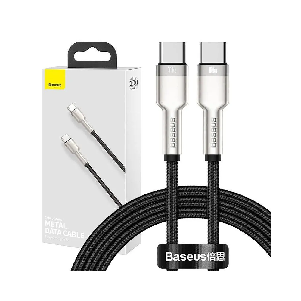 Cablu de date USB-C la USB-C Baseus Cafule, 100W, 1m (negru)