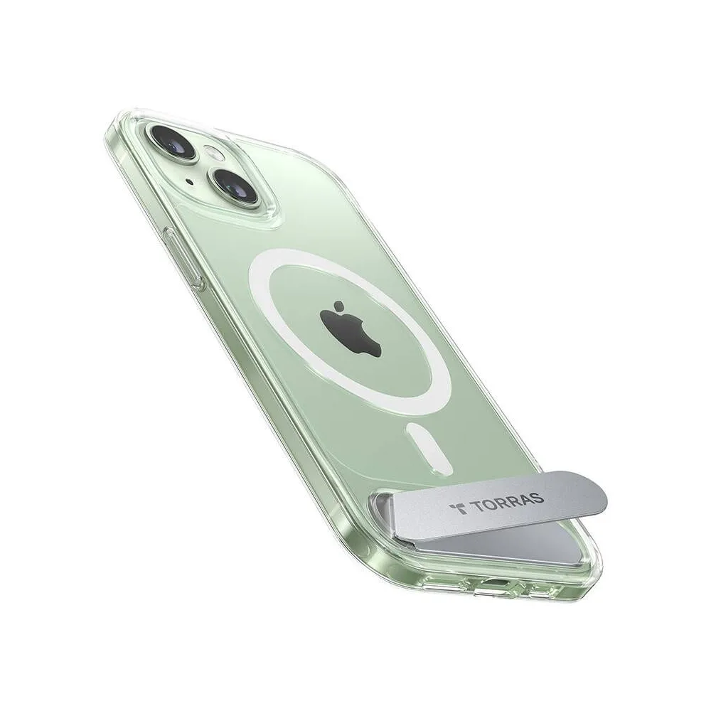 Carcasă telefonică Torras UPRO Pstand pentru iPhone 15 (transparentă