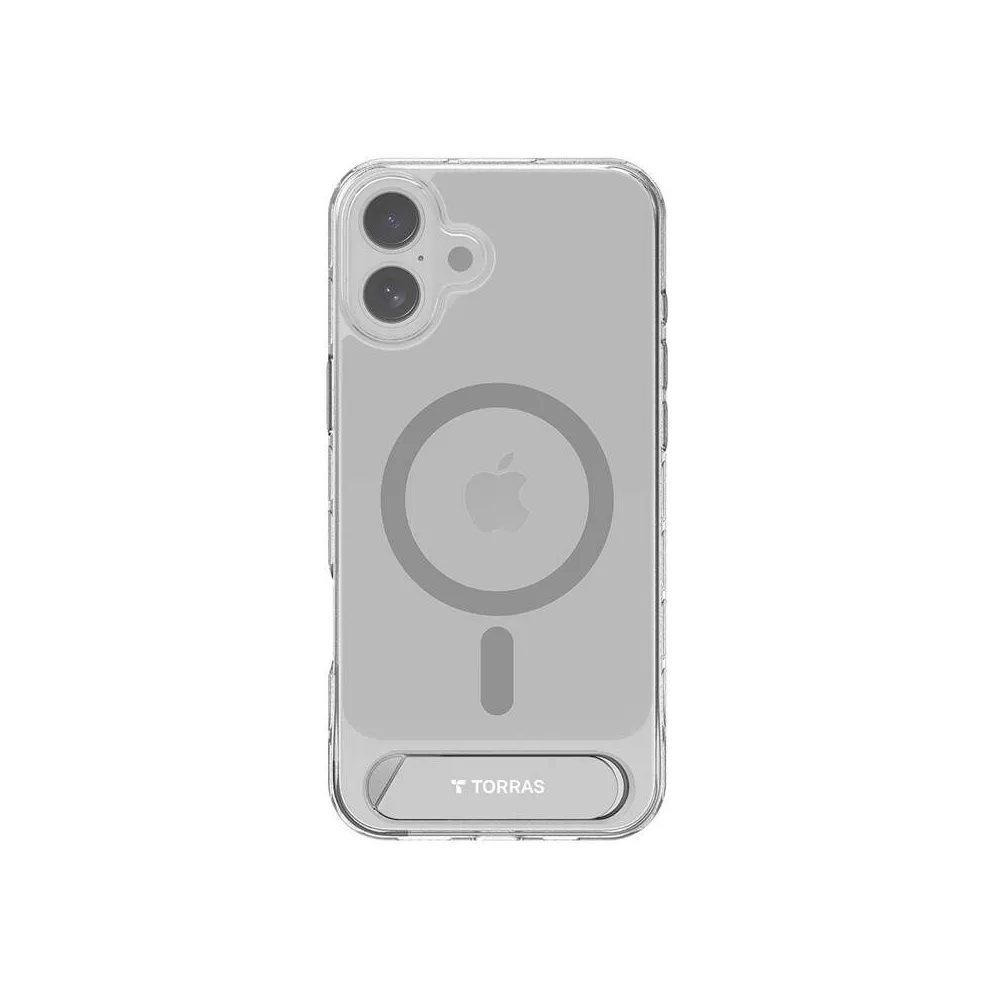 Carcasă Torras Pstand Series pentru iPhone 16 (transparentă)