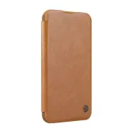 Etui Nillkin Qin Prop piele iPhone 16 (brązowy)