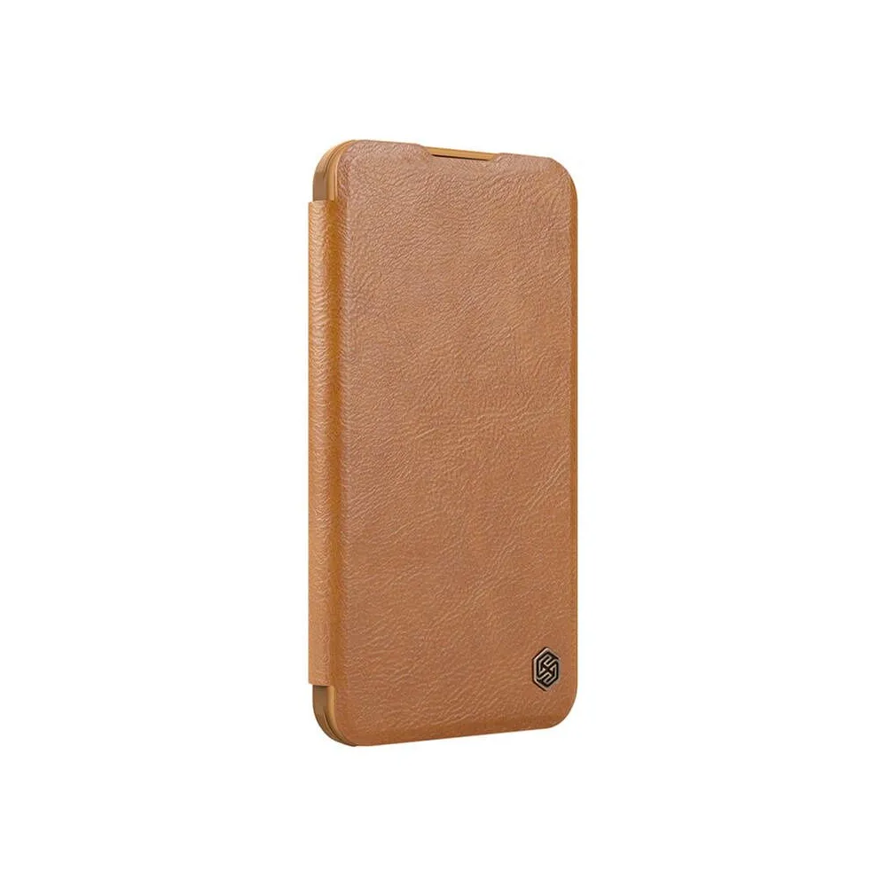 Etui Nillkin Qin Prop piele iPhone 16 (brązowy)
