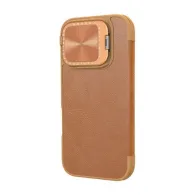 Etui Nillkin Qin Prop piele iPhone 16 (brązowy)