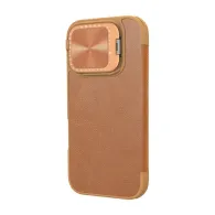 Etui Nillkin Qin Prop piele iPhone 16 (brązowy)