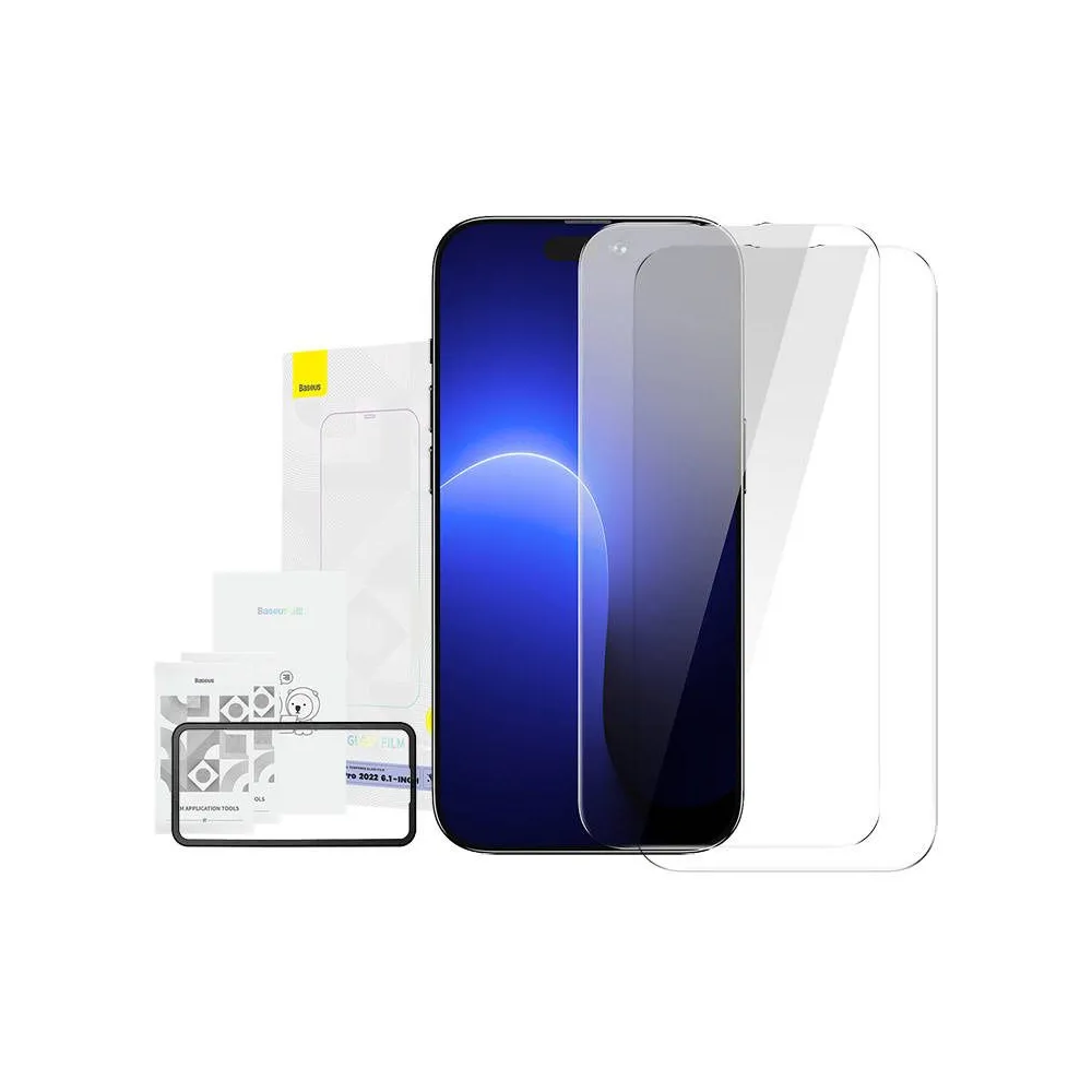 Sticlă temperată Baseus Crystal de 0,3 mm pentru iPhone 14 Pro (2 buc)
