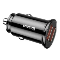Baseus Circular 2xUSB QC3.0 5A 30W încărcător auto (negru)