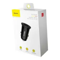 Baseus Circular 2xUSB QC3.0 5A 30W încărcător auto (negru)