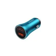 Baseus Golden Contactor Max car charger, 2x USB, 60W (blue)