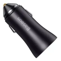 Baseus Golden Contactor Max car charger, 2x USB, 60W (gray)