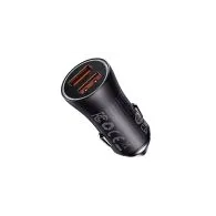 Baseus Golden Contactor Max car charger, 2x USB, 60W (gray)