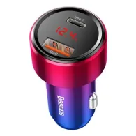 Baseus Magic Car Charger USB + USB-C QC 4.0 PD 45W (Red+Blue)