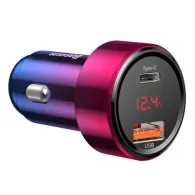 Baseus Magic Car Charger USB + USB-C QC 4.0 PD 45W (Red+Blue)