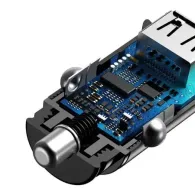 Baseus Square 2xUSB QC3.0 5A 30W încărcător auto (negru)