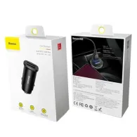 Baseus Square 2xUSB QC3.0 5A 30W încărcător auto (negru)