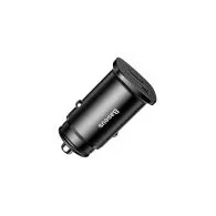 Baseus Square PPS QC4.0 / PD3.0 5A 30W încărcător auto (negru)
