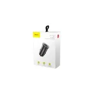 Baseus Square PPS QC4.0 / PD3.0 5A 30W încărcător auto (negru)