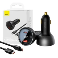 Baseus Superme USB încărcător auto, USB-C, 140W (negru)