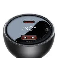 Baseus Superme USB încărcător auto, USB-C, 140W (negru)