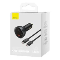 Baseus Superme USB încărcător auto, USB-C, 140W (negru)
