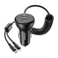 Încărcător auto 60W Baseus USB-C + cablu Lightning (negru)
