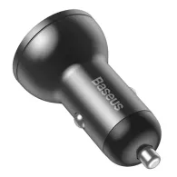 Încărcător auto Baseus cu afișaj, 2x USB, 4.8A, 24W (gri)