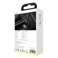Încărcător auto Baseus cu afișaj, 2x USB, 4.8A, 24W (gri)