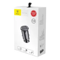 Încărcător auto Baseus Grain 2x USB 5V 3.1A (negru)