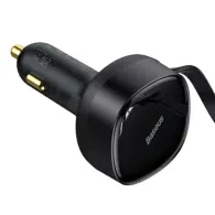 Încărcător de mașină Baseus Enjoyment cu cabluri USB-C + Lightning 3A, 30 W (negru)