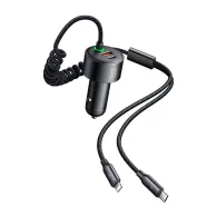 Mcdodo CC-0370 încărcător auto, USB-C, Lightning, 120W, cabluri retractabile