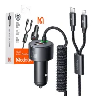 Mcdodo CC-0370 încărcător auto, USB-C, Lightning, 120W, cabluri retractabile