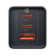 Baseus GaN5 Pro 2xUSB-C + încărcător de rețea USB, 65W (negru)